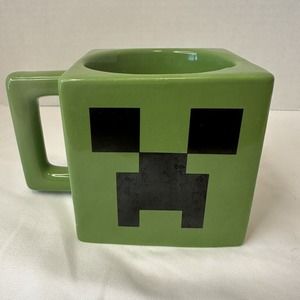 Minecraft Mojang Jinx Creeper Face Ceramic Mug/Cup Green Game 8oz CLEAN